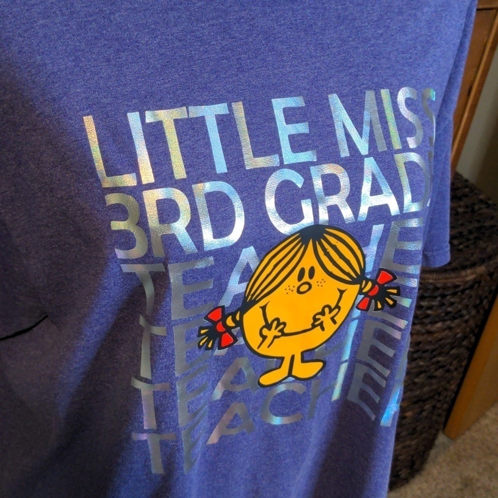 LITTLE MISS 3rd GRADE ESTY Teacher Cotton T-SHIRT 🤓 SZ L - Picture 3 of 9